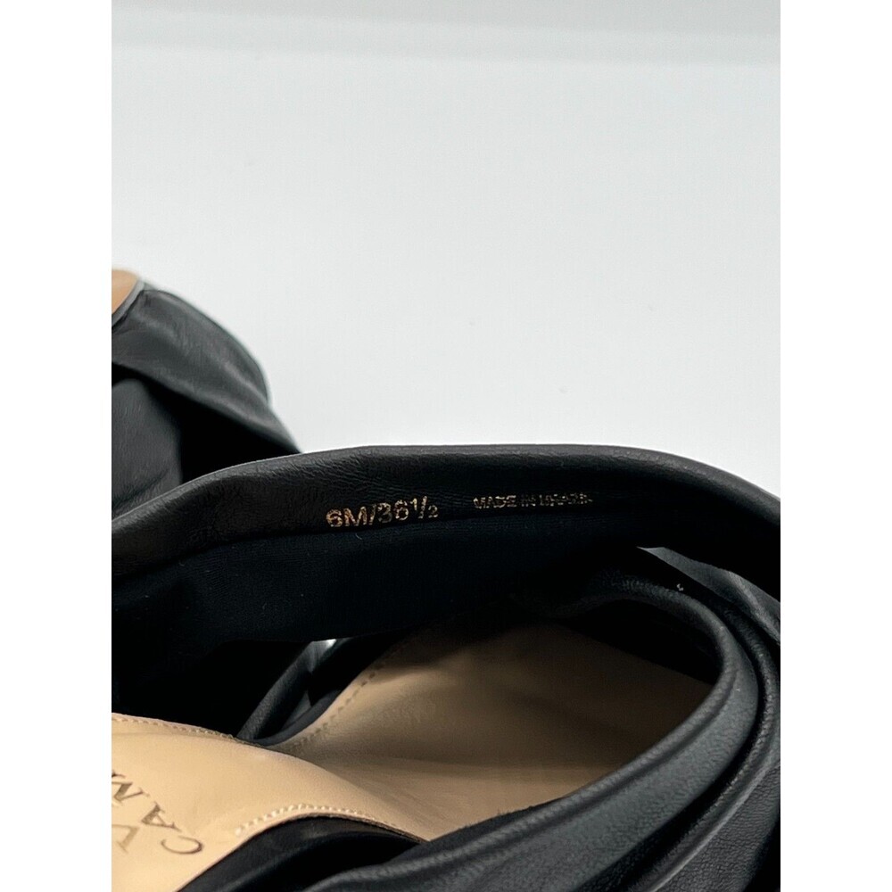 VINCE CAMUTO Clarstie Peep Toe Black Leather Stiletto Heels Sandals 6M - Picture 8 of 9